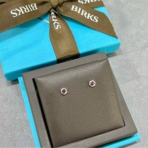 Birks Bee Chic Rhodolite & Silver Stud Earrings (BNWT)